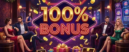 Grafika promocyjna 100% bonusu Vavada